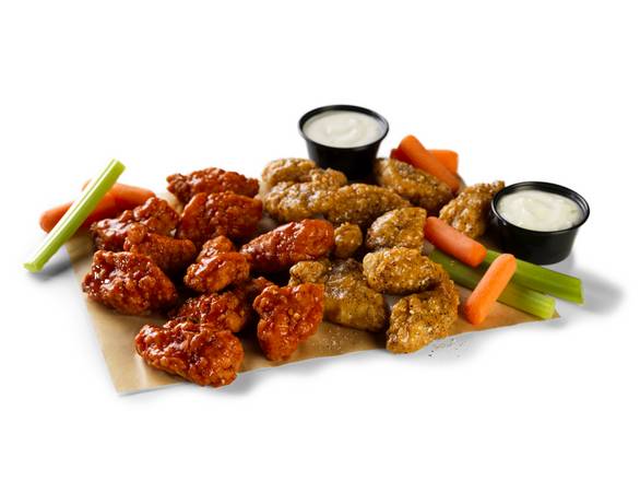 Buffalo Wild Wings Wings and vegetables