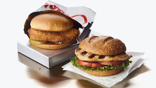 Two chicken sandwiches from Chick-Fil-A