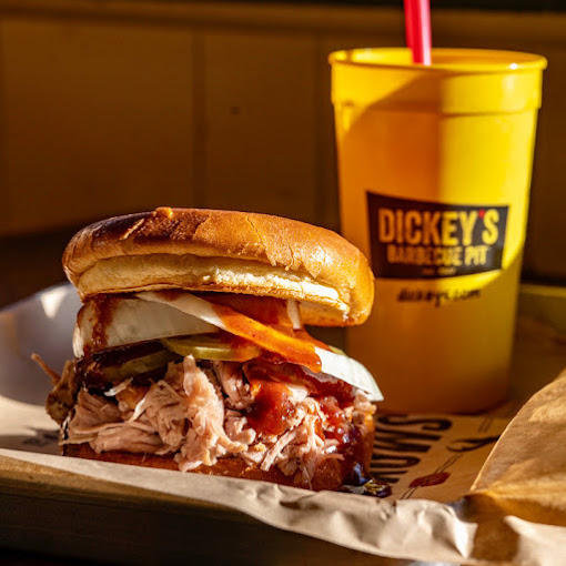 Sandwich and drink from Dickey's Barbecue Pit