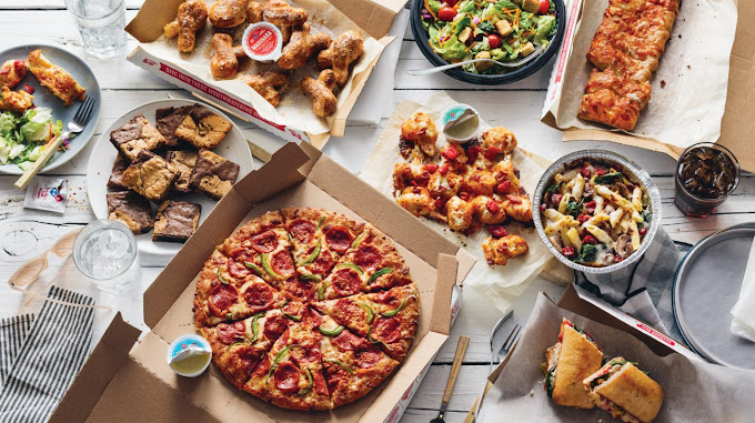 Pizza, garlic knots, pasta and other menu options from Domino's