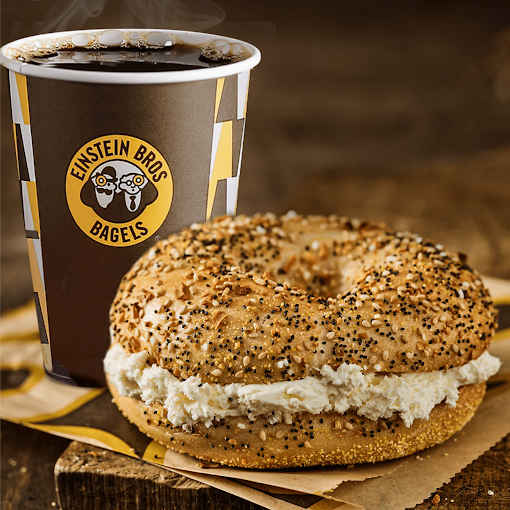 Bagel and coffee from Einstein Bros Bagels