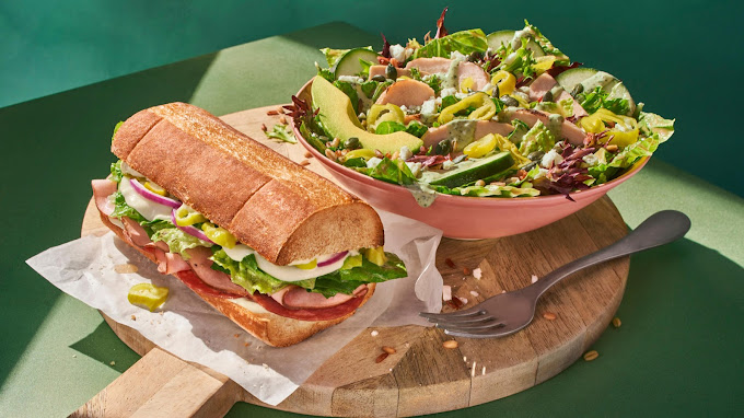 Sandwich and salad from Panera