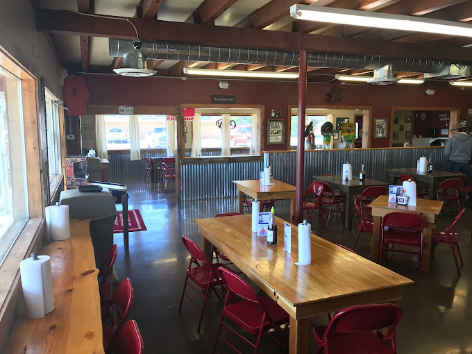 The dining area of Serious Texas BBQ