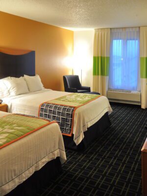 Fairfield Inn Loveland Hotel room interior with beds