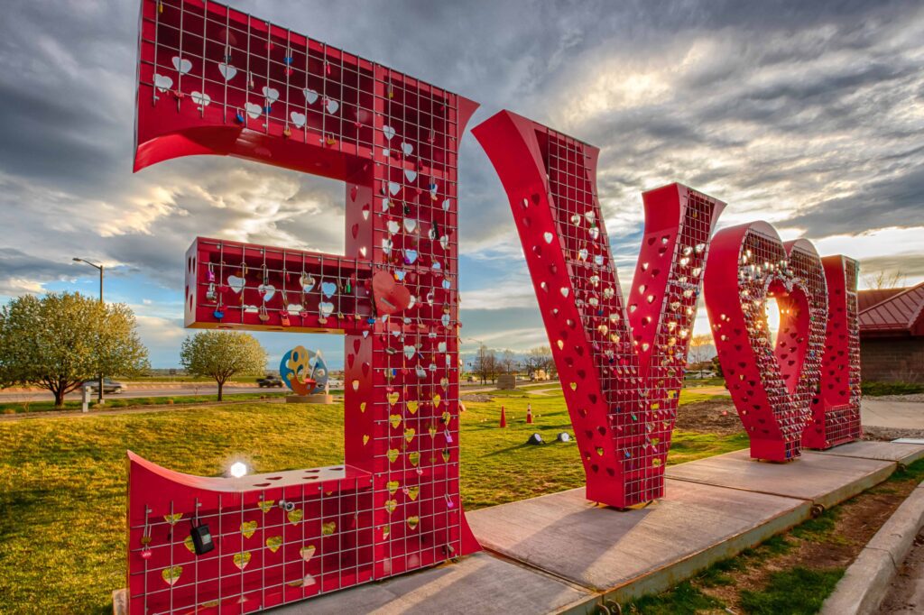 Love Lock Sculpture at the Loveland Visitors Center