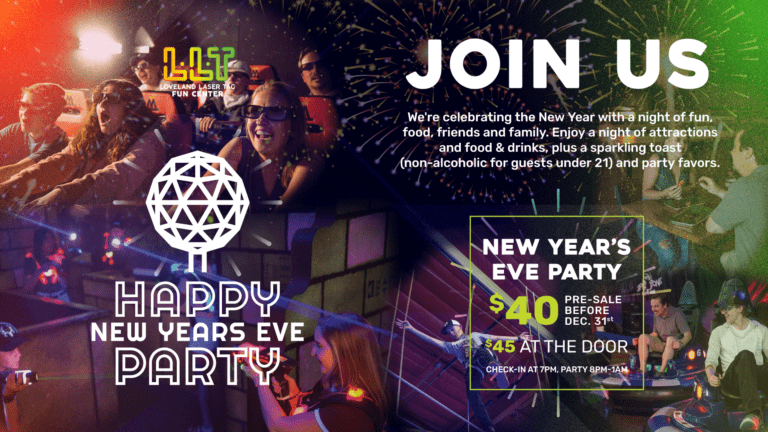 Loveland Laser Tag New Years Eve Party Flyer