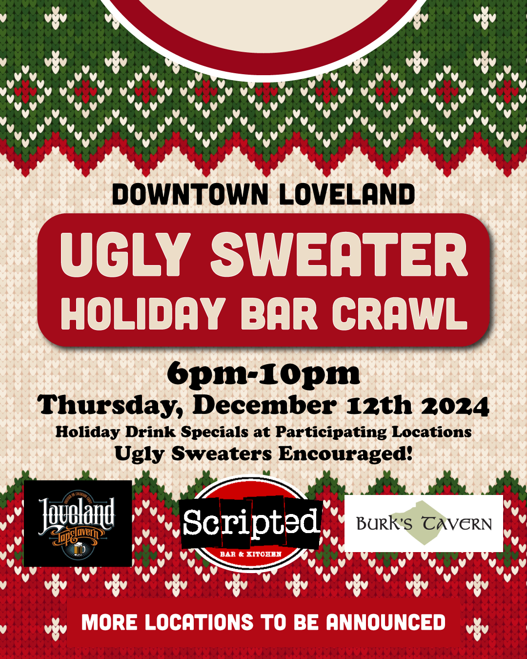 Downtown Loveland Ugly Sweater Holiday Bar Crawl