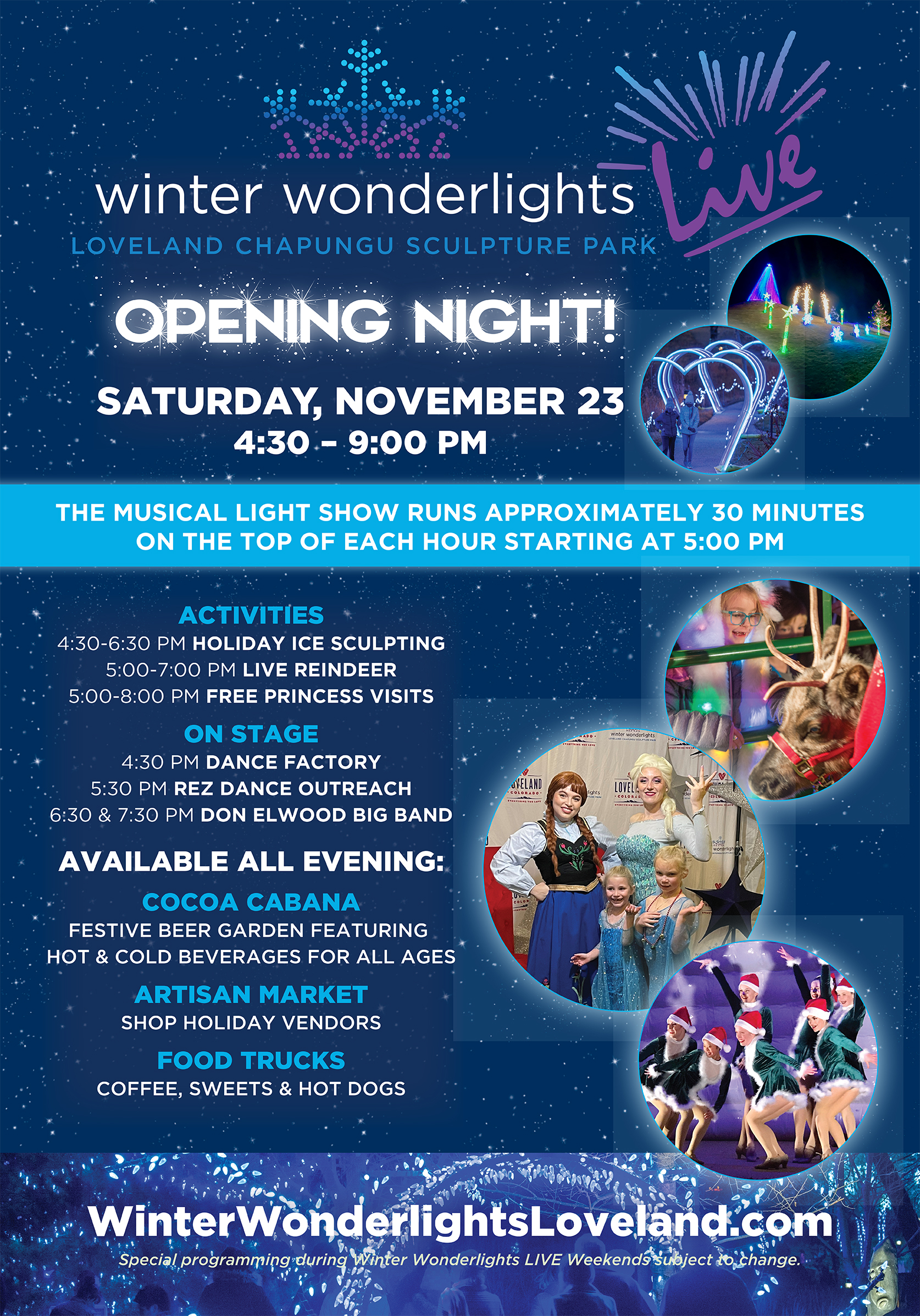 Winter Wonderlights Live Schedule for November 23