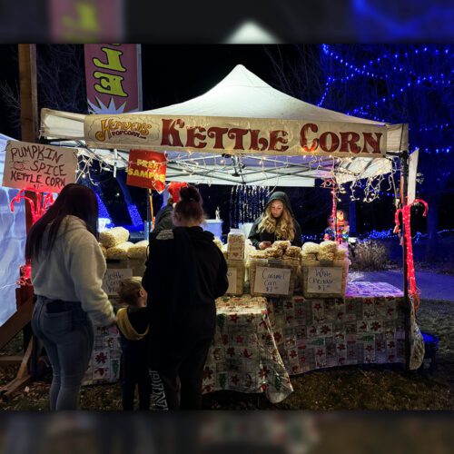 Heaven's Popcorn booth at the Winter Wonderlights Holiday Market