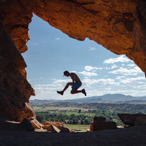 A man at Devil's Backbone near Loveland, Colorado