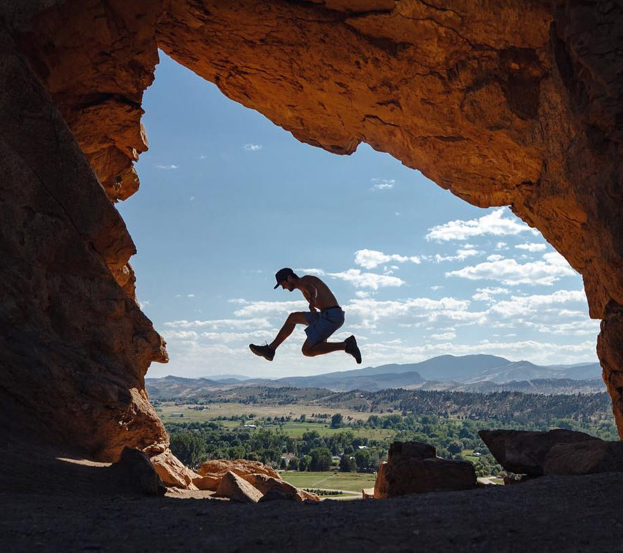 A man at Devil's Backbone near Loveland, Colorado