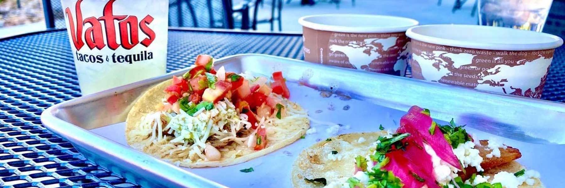 Tacos and a margarita at Vatos Tacos in Loveland, Colorado