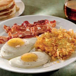 Eggs, bacon, and hash browns from Perkins