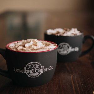 Two hot chocolates from Loveland Coffee Company